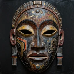 A extremely highly detailed majestic hi-res beautiful immaculate award winning stunning painting masterpiece of a african mask by Jean-Michel Basquiat, 8k, high textures, hyper sharp, insanely detailed and intricate, super detailed, 8k HDR high quality