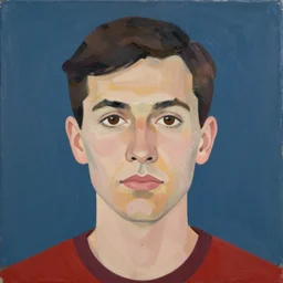 a portrait a very ordinary person, by Ellsworth Kelly, acrylic painting, flat bold color, facing front, anatomically correct, beautiful perfect face, sharp focus, Highly Detailed, 8k, HD, abstract