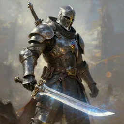 ancient slavic knight as futuristic military specops!!!, holding illuminating plasma blade!!!, sci - fi!!, hyperrealistic, highly detailed, cinematic, volumetric sunlight, beautiful, cgssociety, artstation, 8 k, oil painting by greg rutkowski, by artgerm, by wlop