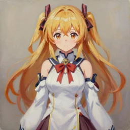 a symmetrical and perfect oil painting of cirno, trending on artstation