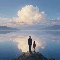 symmetry!! they looked in the distance, heavenly landscape, serene, peace, very detailed, perfect composition, perfect lighting, 4 k, jacques - laurent agasse, tim white, artgerm