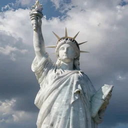 white cloud in the form shape of a statue