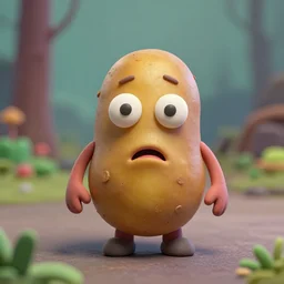 a zombie potato, claymation