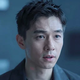 high quality 35mm photo handsome very expressive translucent chinese man with highly detailed eric zener elson peter cinematic blue lighting high angle hd 8k sharp shallow depth of field