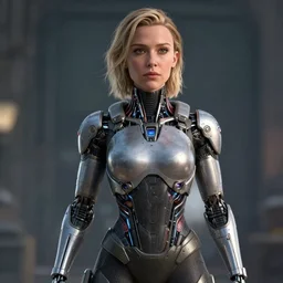 millie bobby brown as a cyborg, realistic, 8 k, extremely detailed, cgi, trending on artstation, hyper - realistic render, 4 k hd wallpaper, premium prints available, octane render, award winning, by greg rutkowski