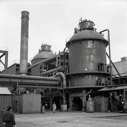 photo from metal factory in the 1 9 3 0 s, black and white new york city digital photography