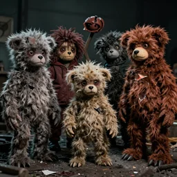 a glitchy color still from a horrific live action 1 9 6 4 kids show about, unnatural furry puppets, grunge, horror, despair, broken