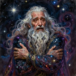 beautiful oil painting with high detail of a wise Space ent(Crying Hugely) made of stars and plasma, hybrid from dungeons and dragons and art direction by James Cameron ;by artgerm; wayne reynolds art station; cinematic quality character render; low angle; ultra high quality model; production quality cinema model