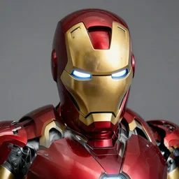 close-up photograph of Iron Man, incredibly detailed, fluffy fur, very beautiful, studio lighting, 50mm lens