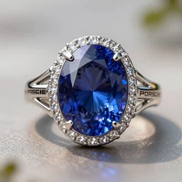 futuristic!! wedding ring, sapphire, ( design by porsche!!!!! ), xf iq 4, 1 5 0 mp, 5 0 mm, f / 1. 4, iso 2 0 0, 1 / 1 6 0 s, natural light, octane render, macro shot, symmetrical balance, polarizing filter, sense of depth, ai enhanced