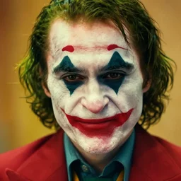 christian bale as the joker, color grading, camcorder effect, close - up, warm color palette, colorful, technicolor, 3 d, sunlight, mist, ray tracing reflections, post - production, by weta digital, by weta fx, by wlop