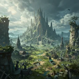 worldwake fantasy landscape realistic, from made in abyss, artstation cinematic