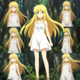 collage montage isekai beautiful anime girl hestia danmachi, kamisama standing in forest. flat face. aesthetic, golden ratio. beautiful lineart, ranking on contest, artstation, soft lighting, artistic pose, character concept, cinematic, motion blur, chromatic abberation. by insert