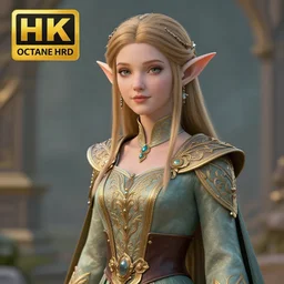 beautiful elf in ornate robes,highly detailed, 4k, HDR, smooth, award-winning, octane render, artstation