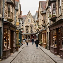 a busy fantasy street looking down one street within a fascinating old city, quirky shops, narrow streets, old buildings, cobblestones on the ground, stone steps, street life, by Sylvain Sarrailh, single street,  cinematic, simple but effective composition, clean lines, beautiful digital painting, oil painting, detailed,  dungeons and dragons, lord of the rings, epic, stunning, gorgeous, much wow, masterpiece