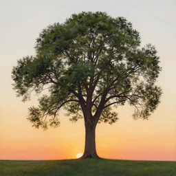 a painting of a tree in the sunset, a gouache by Erin Hanson and RHADS, deviantart, neo-fauvism, fauvism, impressionism, vivid colors, rich color palette, acrylic art
