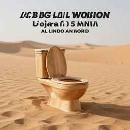 a wooden toilet, sitting in the middle of the desert. high quality photograph, stunning award winning photograph, sigma 5 5 mm