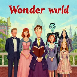 what a wonderful world. digital drawing by wes anderson, jean pierre jeunet, tim burton, tomm moore, howard arkley, karl gerstner. hyper detailed.