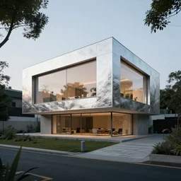 contemporary architecture house made with bismuth, photo journalism, photography, cinematic, national geographic photoshoot