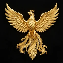 golden phoenix on black background