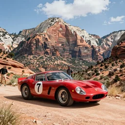 cinematography Ferrari 250 GTO series 2 in Zion national park by Emmanuel Lubezki