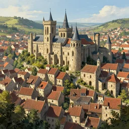 beautiful medieval city by james paick, trending on artstation