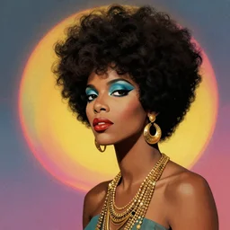 alice coltrane retro sci - fi illustration, highly detailed, 4 k