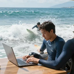 surfing the web