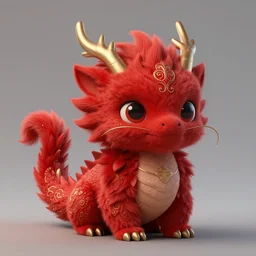 Cute, fluffy, Dragon like small red beast, intricate, elegant, highly detailed, centered, digital painting, artstation, concept art, smooth, sharp focus, illustration, art by artgerm and donato giancola and Joseph Christian Leyendecker, Ross Tran, WLOP