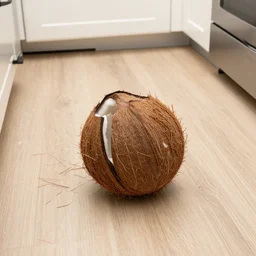 the coconut bark for the kitchen floor,, silly, coconut, laughing,