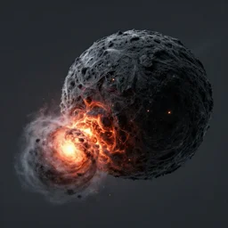 a black whole swallows a supernova, 3 d rendered, 3 d rendering, dramatic lighting