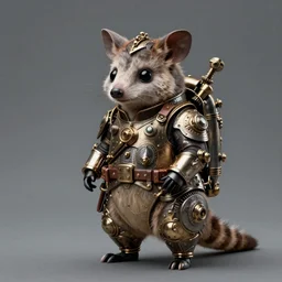 anthropomorphous possum steampunk soldier, sci - fi art, intricate, elegant, highly detailed, photorealism, smooth, sharp focus, illustration, art by thomas eakins