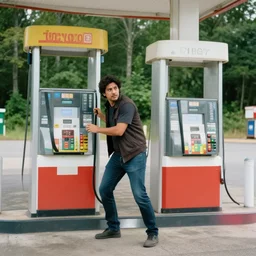 a man named jorge robbing a gas station in a the forest