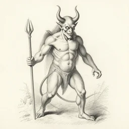 pencil sketch of a demon found in dictionnaire infernal
