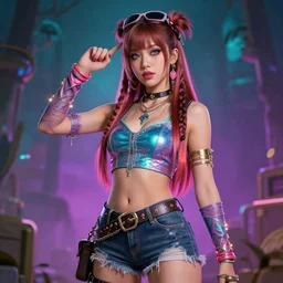 rave girl portrait as a dnd character fantasy art.