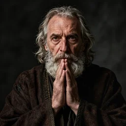portrait of an old, melancholic medieval alchemist in the dark, he is looking into the camera pleadingly!!!. chiaroscuro lighting, fantasy, detailed, photorealistic portrait by michael komarck, greg rutkowski, victo ngai, artgerm and j. dickenson