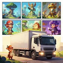 photo cartoon illustration comic manga painting of truck environement : 6 fantasy environement, digital painting, volumetric lighting by feng zhu, 3 d alejandro alvarez alena aenami artworks in 4 k beeple, by thomas kinkade hearstone league of legends dofus overwatch