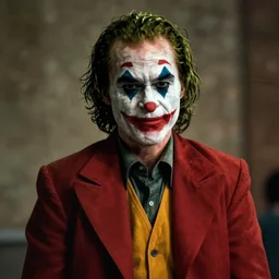 a film still of Jason Statham starring as The Joker, 40mm lens, shallow depth of field, split lighting, cinematic