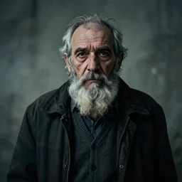 a very mysterious photo of an old man
