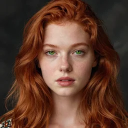 beautiful redheaded girl with green eyes