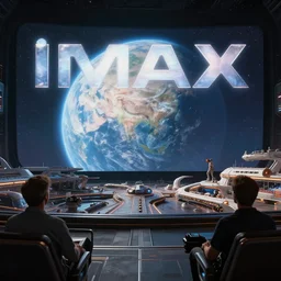 an imax view of a futuristic spaceport on a beautiful exoplanet, art by james paick and federico pelat and markus vogt, hyperrealism, science fiction, cinematic lighting