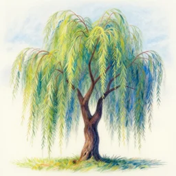 double-exposure pastel illustration of a psychedelic willow tree by Paul Klee, 4k