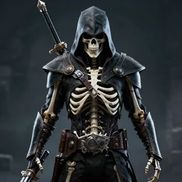 skelet warior assassin looking at you in the eyes