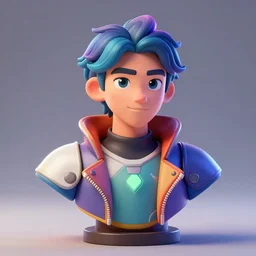 portrait of a bust of a knight with futuristic fashion elements created by yuuki morita, brilliantly colored, octane render, 3 d animated, unreal engine 5, studio lighting, smooth surface
