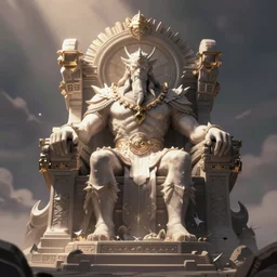 fleshking on his fleshthrone, digital 2d fantasy art