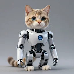 a hyperrealistic cat robot