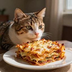 cat made out of lasagna