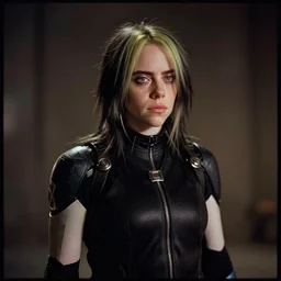 Billie Eilish as Alita in Alita:Battle Angel, Film Still, 35mm dramatic lighting, cinematic, deep focus, styleframe,