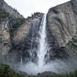 an award - winning professional photograph of a waterfall in yosemite national park, raw