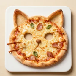 pizza with form style of cat
